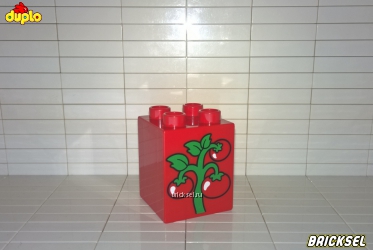 Лего Дупло Кубик помидор 2х2х2 красный, LEGO DUPLO 6136572 (25003), не частый